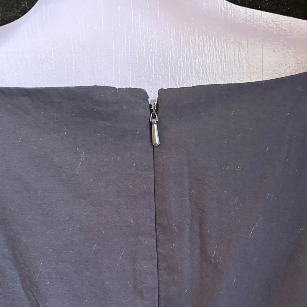 LL BEAN signature Navy blue boat neck Sleeveless Dress pockets sash New NWOT - Picture 4 of 14